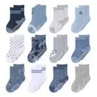 Baby Boys 12 Pack Organic Cotton Socks, Blue/Grey 0-3 Months by The Peanutshell