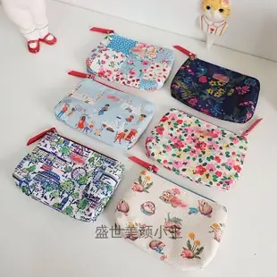 現貨熱銷-cath kidston零錢包 女士 帆布 印花 小號 迷你 可愛 小碎花 布藝 化妝包 收納包 手拿包爆款