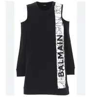 在飛比找蝦皮購物優惠-全新真品Balmain 少女16y黑色露肩 連身裙 洋裝