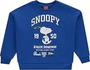 [Peanuts] Girls Snoopy Fashion Sweatshirt Collegiate Athletic Crewneck Sweatshirt - Linus, Woodstock, Snoopy Sweatshirt