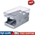 Egg Storage Box Rolling Slide Container Double-layer Food Fridge Drawer (Grey) A