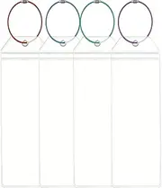 [Aestustheri] 4PCS Cruise Luggage Tag Holder - Waterproof Travel Tags - Clear Suitcase Tags - Zip Seal & Steel Loops - Luggage Accessories for Cruise Ships & Travel