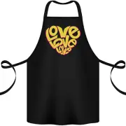 Love Word Art Heart Shape Anti-War Hippy Cotton Apron 100% Organic