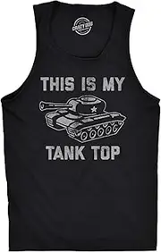 [Crazy Dog T-shirts] Mens This Is My Tank Top Fitness Tank Funny Army Military Tank Joke Sleeveless Tee For Guys