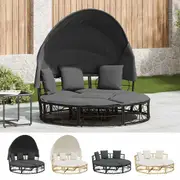 Outdoor Lounge Bed without Canopy Black Poly Rattan garden lounge bed vidaXL