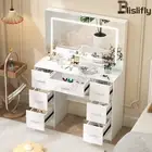 Large Dressing Table LED Makeup Mirror 3 colors LED Lighting Vanity Desk White