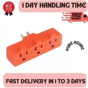 Heavy-Duty Grounded Triple Tap Adapter, 3-Way Electrical Splitter, 3 Outlet, New