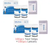 Glucose Sugar Diabetes 100 Test Strips & Lancets For Sinocare Safe Accu