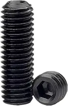 100pcs Inch Set Screws Drive 4-40 5-40 6-32 8-32 10-24 12-24 Size Full Thread Bolt Inner Hexagon Sockeet End Concave Fasteners(3/8",4-40)