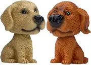 Generic 2pcs Cute Bobblehead Dog Models for Car Dashboard Adorable Animal Figures Fun Vehicle Interior Decoration Creative Car Accessories for Dog Lovers