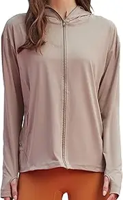 [NWUGTHTX] Womens UPF 50+ Sun Protection Hoodie Shirts, Lightweight Quick Dry Long Sleeve Summer Zip Jacket