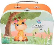 DIYEAH Decorative Paperboard Suitcase Portable Handheld Storage Box for Supplies for Home Office and Outdoor Use Lightweight Mini Packing