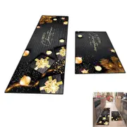2Pcs Kitchen Floor Mat Washable Rectangular Floor Rugs for Christmas Home Decor-Style 5