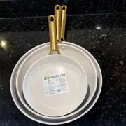 GreenPan Reserve 3 Piece Ceramic Non-Stick Frying Pan Set Navy Blue