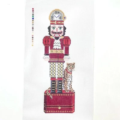 Rachel Barri Monsieur C cartier Nutcracker hand painted canvas 18 ct 4 x 12