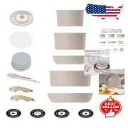 Stackable Nonstick Cookware Set with Removable Handles - Ideal for RV Camping