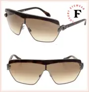 ROBERTO MIRIHI RC749S Ruthenium Havana Metal Snake Shield Sunglasses Authentic