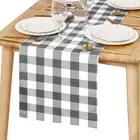 Buffalo Plaid Table Runner, Waterproof, 14x48, Grey/White, Kitchen/Dining/Out...