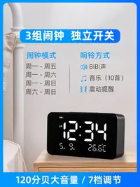 在飛比找樂天市場購物網優惠-數字時鐘電子鐘表學生鬧鐘兒童老人語音報時整點帶計時器倒計時-