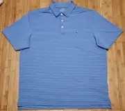 Vineyard Vines Bradley Performance Stripe Sankaty Maui Blue Polo Shirt Mens XL