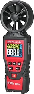 ST6816 Handheld Digital Anemometer Wind Measurement Measurer Veloci flow Meter Gauge with Backlight Measuring 0.40m/s~30.00m/s mum/Minimum/Average Value Storage Bag for ing(Batteries Not Included)