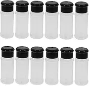GARVALON 12pcs Condiment Jars Transparent Seasoning Containers for Multipurpose Kitchen Utensils for Easy Visibility and Flavor Preservation