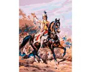 "Rider" Printed Needlepoint Tapestry Canvas 6202