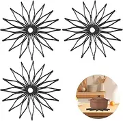 3Pcs Silicone Trivets for Hot Dishes, Fodable Non-Slip Heat Resistant Hot Pads for Kitchen Countertops Tables, Trivets for Hot Pots and Pans Pot Holders Mat, Black