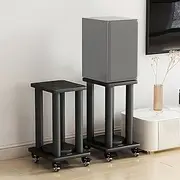Heavy Duty Speaker Stand, speaker floor stand Each Holds 88lbs Large Speaker, Vibration-Absorbing MDF Design, speaker stands with feet and universal wheels, Can be moved and rotated 360° (60cm/23.6in)
