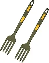 UTHCLO 2pcs Large Silicone Flexible Fork Odorless Food Fork for Cooking Pasta Noodles Kitchen Supply Safe Smooth Edges