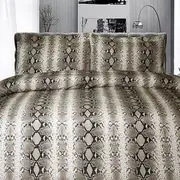 Big Sleep Snake Skin Chocolate Quilt Cover Set Double