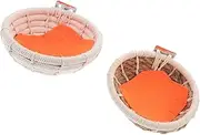 BUGUUYO 2pcs Weave Bird Breeding Nest Bed Handmade Cotton Rope Hatching Hut for Parakeet Cockatiel Canary and Lovebird Cage Durable Breathable Comfortable Nesting Random Color