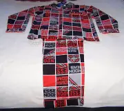Essendon Bombers AFL Boys Red Black Squares Flannel Pyjama Set Size 10 New