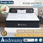 Audreamy Mattress Natural Latex Foam Euro Top 34cm 9-Zone Pocket Spring Single