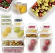 Food Storage Containers Set,17pcs Airtight Food Storage Containers,Bpa-Free Plastic Food Containers,Fridge Storage Containers,Kitchen Storage & Organisation For Cereal,Vegetable,Food Storage
