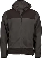 [Tee Jays] Mens Mountain Fleece Hooded Jacket (UK Size: S) (Asphalt/Black)