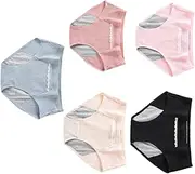 [LIFKOME] 5pcs Cotton Maternity Pants Leakproof Period Underwear Wide Leakproof Cloth for Women Size l
