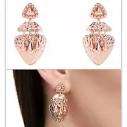 New Mimco Vagabond Rose Gold Drop Ear Earrings + Dust Bag