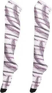 [Caihoyu] Over Knee High Socks for Women Lightweight Long Knee-High Stockings High Football Socks for Cosplay Coconut Palm Leaves Tree Branches Purple, Coconut Palm Leaves Tree Branches Purple