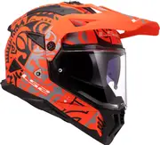 LS2 MX702 Pioneer II Rangi, adventure helmet , color: Orange/Silver/Black , size: M