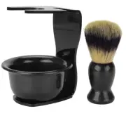 3-In-1 Shaving Brush Kit Includes Badger Hair Bowl Razor & Brush Holder Stand