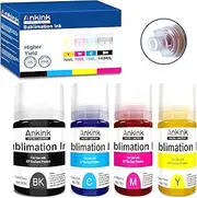 Ankink Sublimation Ink Autofill Bottles Refill for Epson Ecotank ET-2800 ET-2803 ET-2850 ET-2720 ET-2760 ET-4800 ET-15000 ET-2400 ET-3760 ET-4760 Heat Press Transfer on Mugs T-Shirts ICC-Free