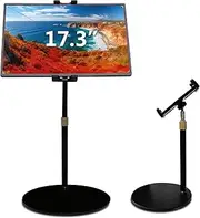Bimo Tablet Stand Holder for ipad,Portable Monitor Stand Holder for 15.6'',16'',Adjustable Height and Heavy Base,Compatible with 4.7’’-16’’ Tablet,Smartphpne,Display Black1