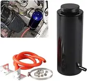 RYANSTAR 800ml Racing Radiator Coolant Overflow Billet Aluminum Oil Catch Tank Round Oil Catch Can Reservoir Black