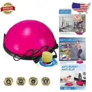 Half Balance Ball Trainer for Core Stability with Resistance Bands & Pump