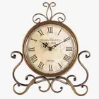 24cm Vintage Style Round Clock Table Bedside Desk Silent French Country Decor