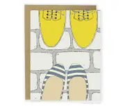Stripe Flats & Yellow Boots.