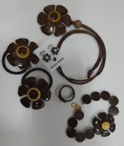 Handmade coco shell Jewelry set,Pendant,Necklace Earring Hairband,Ring free ship