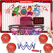 Basketball Hoop Indoor for Kids，Mini Basketball Hoop with Colorful Light Bar，Sco