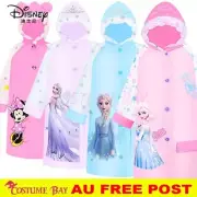 Kids Boys Girls Raincoat Jacket Waterproof Backpack Cover Frozen2 Elsa Disney AU